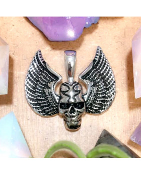 Winged skull pendant