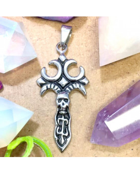 Cross with skull pendant