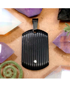 Black plate pendant with...