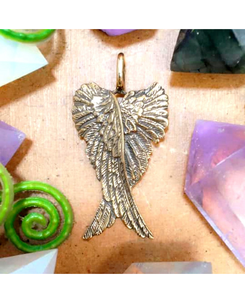 Pendentif ailes d'ange en bronze