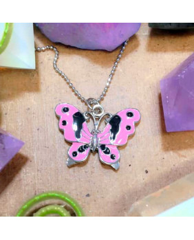 Pink butterfly pendant