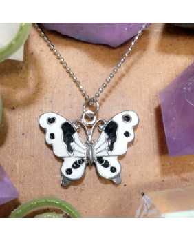 Pendentif fantaisie papillon blanc