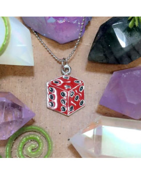 Fancy red dice pendant