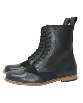 Boots black en leather and...