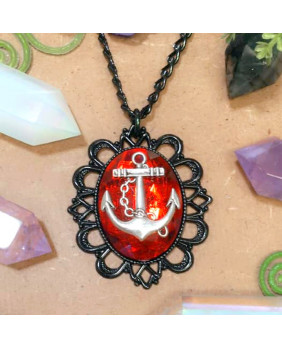 Red cameo pendant necklace...