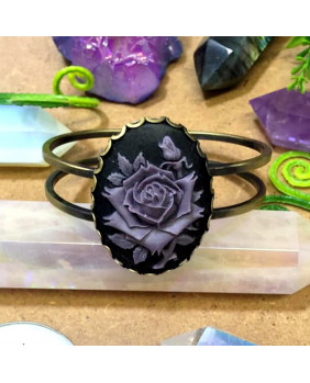 Rose purple cameo bracelet