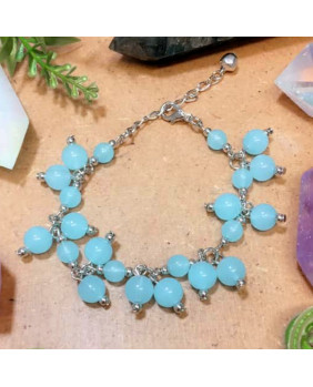 Bracelet bleu en perles de verre
