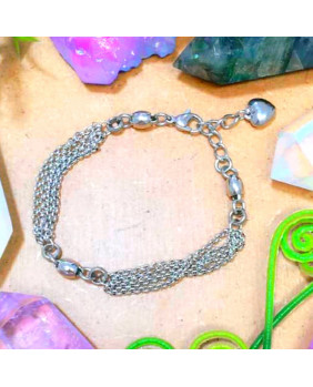 Steel chain bracelet with...