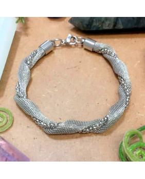 Braided steel bracelet