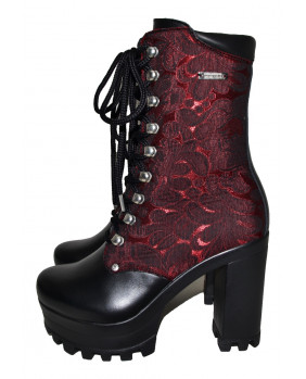 Boots wedge soles burgundy...