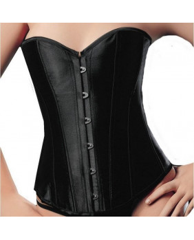Black satin corset
