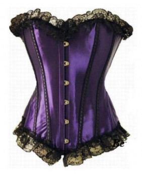 Gothic purple satin corset