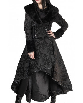 Manteau gothique noir brocard