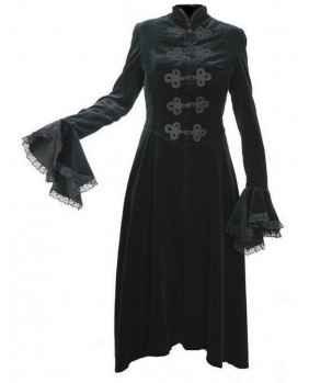 Gothic black velvet coats