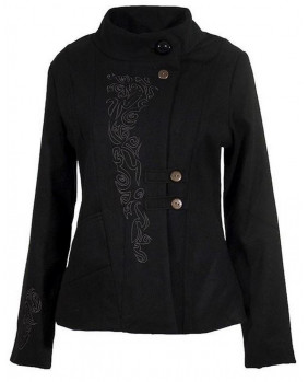 Black embroidered jacket coat