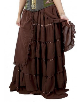 Long brown veil skirt