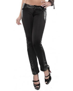 Leather look tregging pants