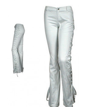 Pantalon blanc lacé
