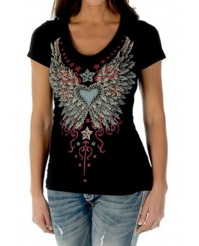 Gothic Wings and Stars Tee...