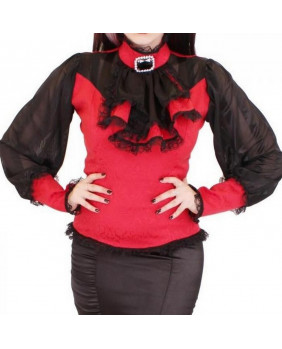 Victorian red gothic blouse