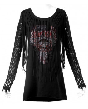 Gothic rock top with fringes