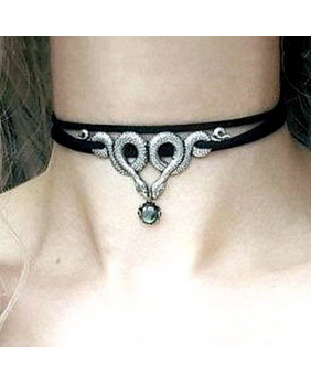 Snake and labradorite necklace