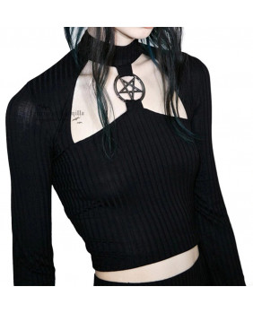 Short gothic top with pentacle