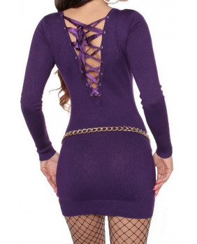 Long purple sweater with...