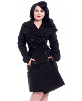 Manteau noir avec rubans Ellen
