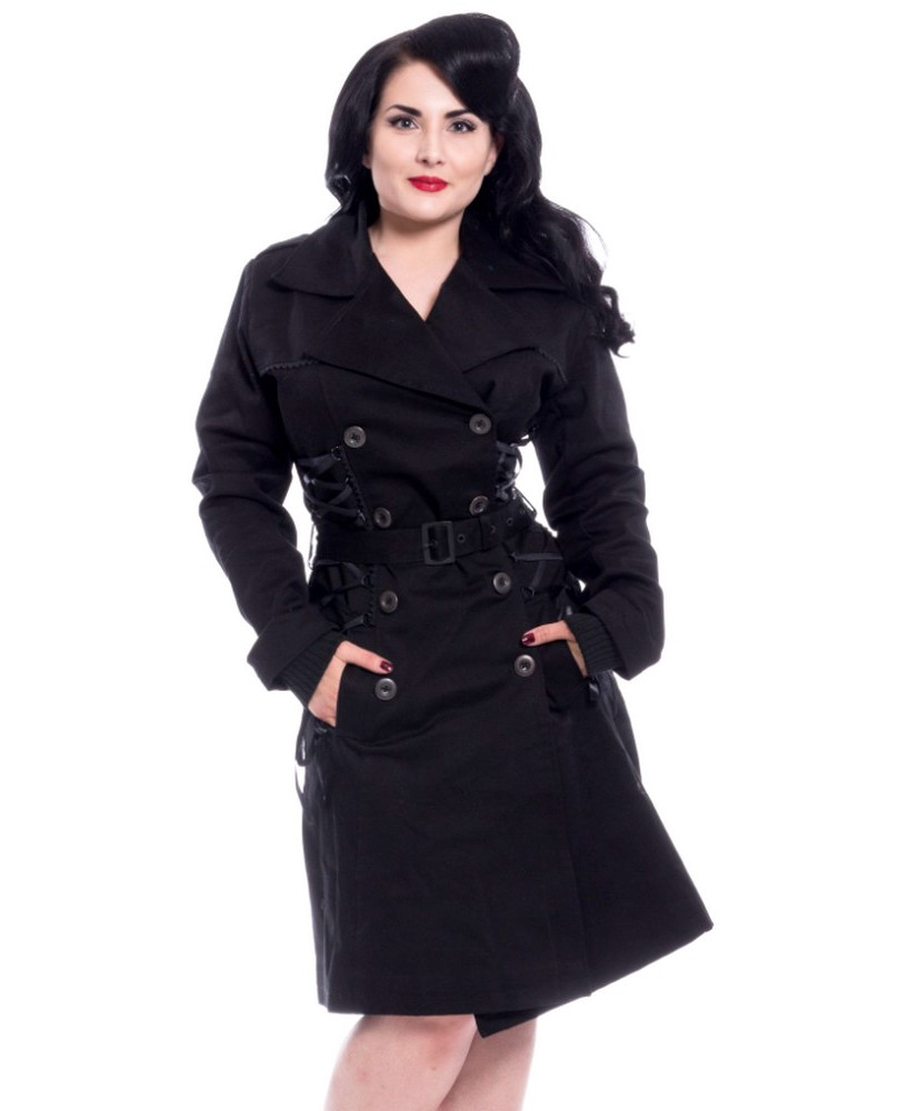 Manteau noir avec rubans Ellen