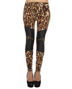 Gothic punk leopard leggings