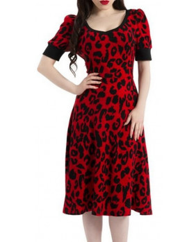 Red and black woolen dress