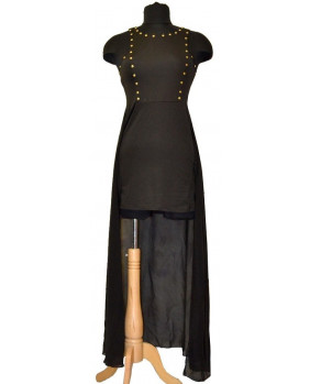 Vestido corto negro con sartén