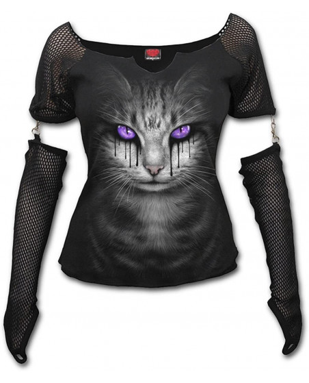 T-shirt manches mitaines Cat Tears