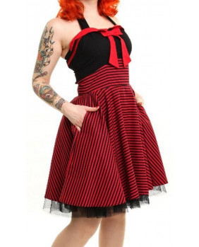 Marina red striped dress
