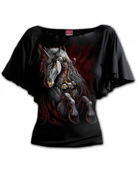 T-Shirt Spiral Infernal Unicorn Noir