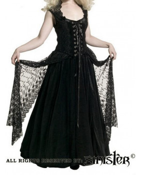 Velvet and lace long dress