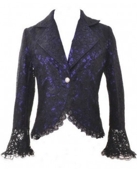 Purple jacket with black lace