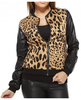 Brown leopard punk rock jacket