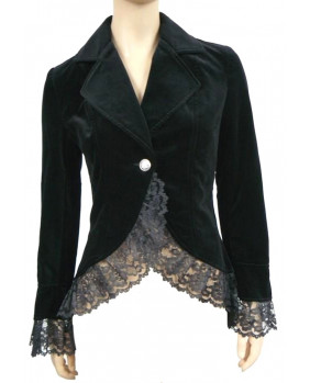 Zoe black velvet gothic jacket