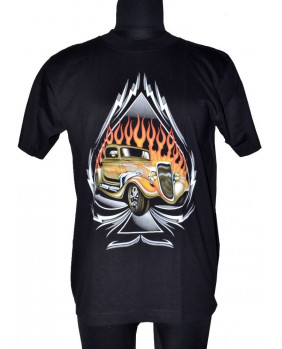 Hot rod ace car fire t-shirt