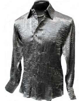 Camisa gótica gris metalizado