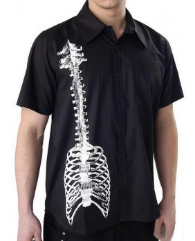 Chemise noire Guitare Skeleton