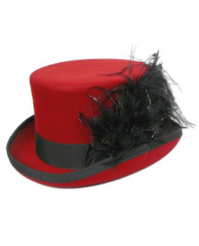 Red gothic hat / black...