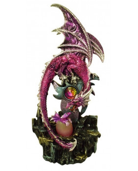 Figurine dragon rose et...