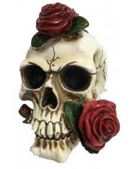 Skull statue with roses...