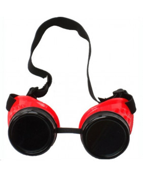 Goggle cyber gothique rouges et noires