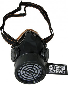 Black respirator mask cyber...