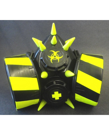 Neon yellow cyber mask with spikes