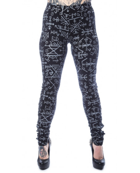 Black leggings with grey print - Kepler